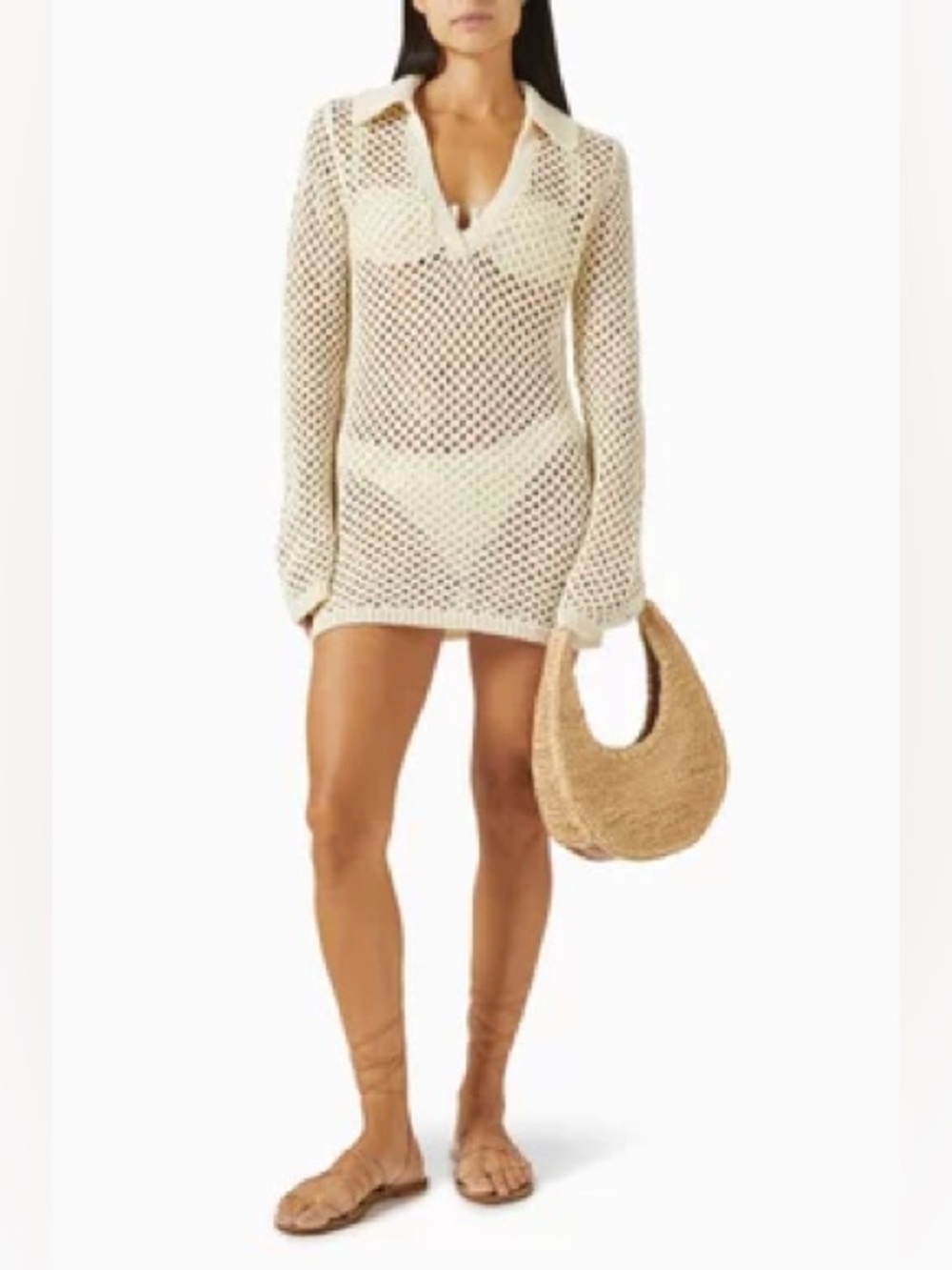Monday swimwear Newport dress in Crochet knit